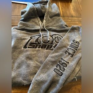 100 Anniversary Snap On Grey Distressed Hoodie - XL